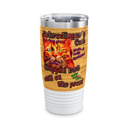 schrodinger's cat - Ringneck Tumbler, 20oz (butterscotch wood finish)