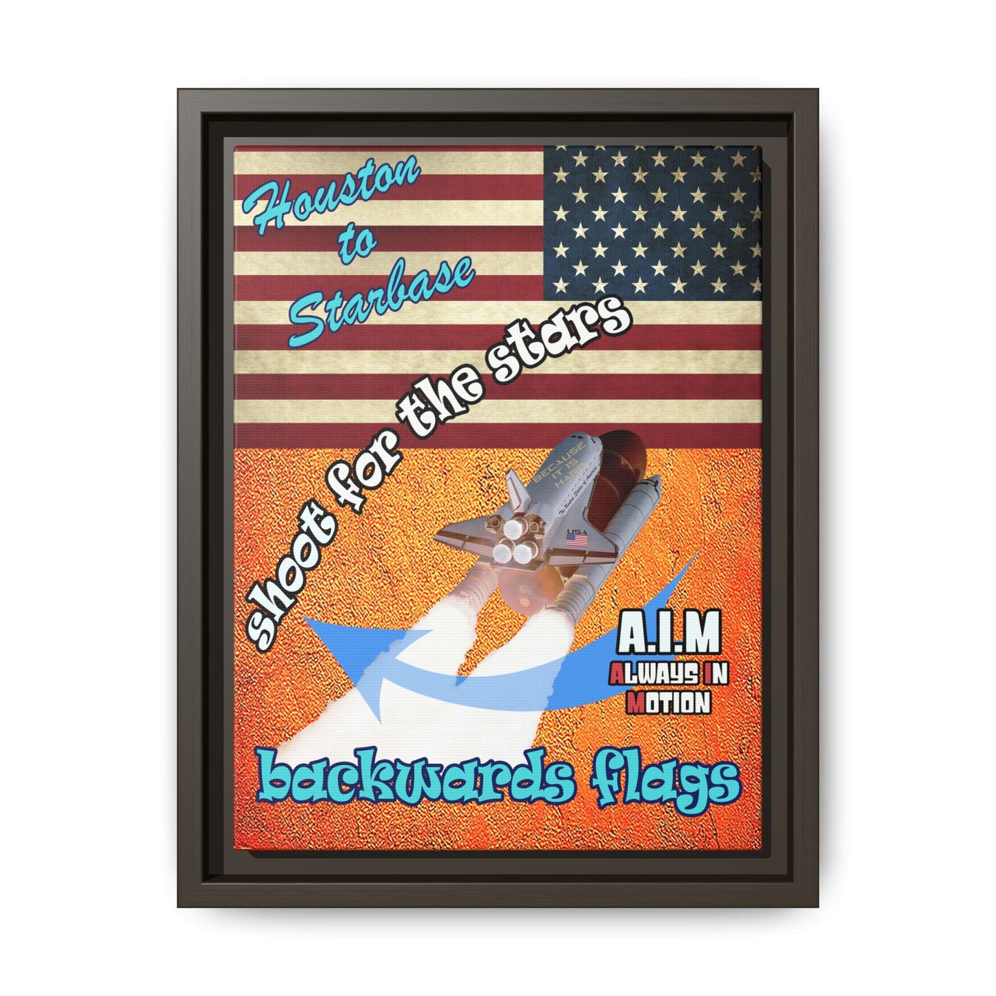 shoot for the stars - framed canvas art (burnt orange)
