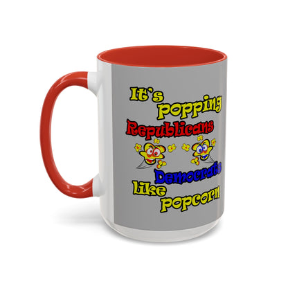 popping like popcorn - Accent Mug (light grey)