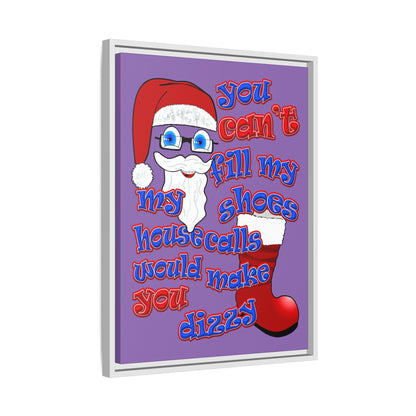 santa's shoes - framed canvas art (light purple)