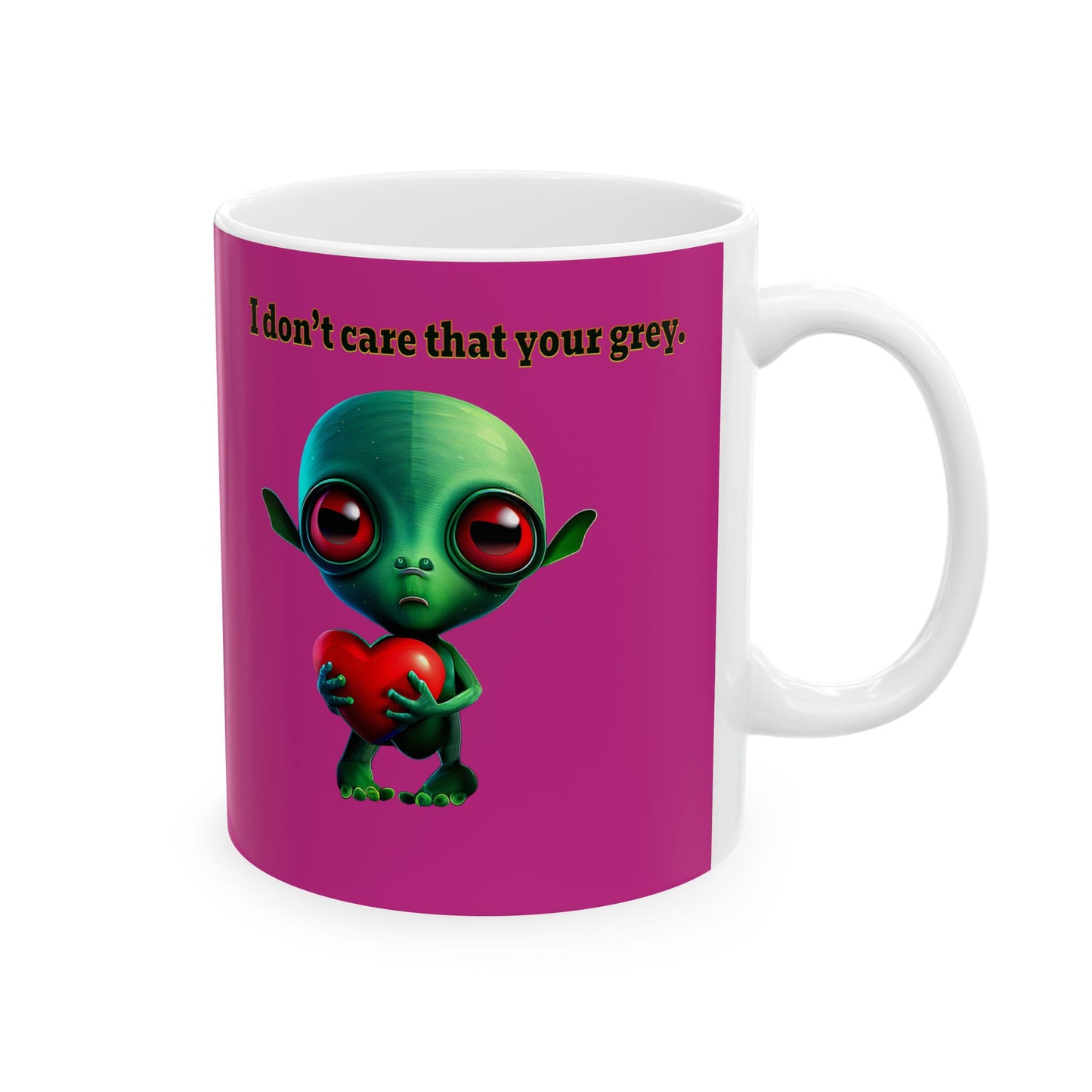 I don't care that your grey - White Mug (pink)