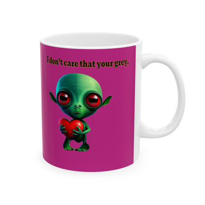 I don't care that your grey - White Mug (pink)