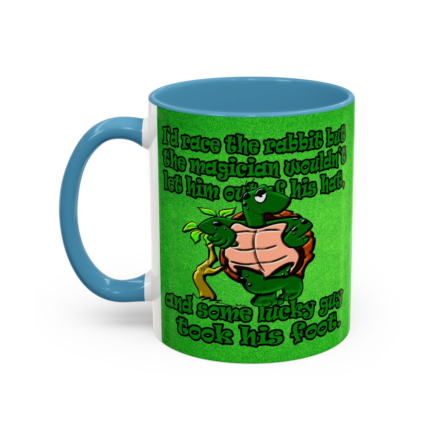 turtle race - Accent Mug (green turf)