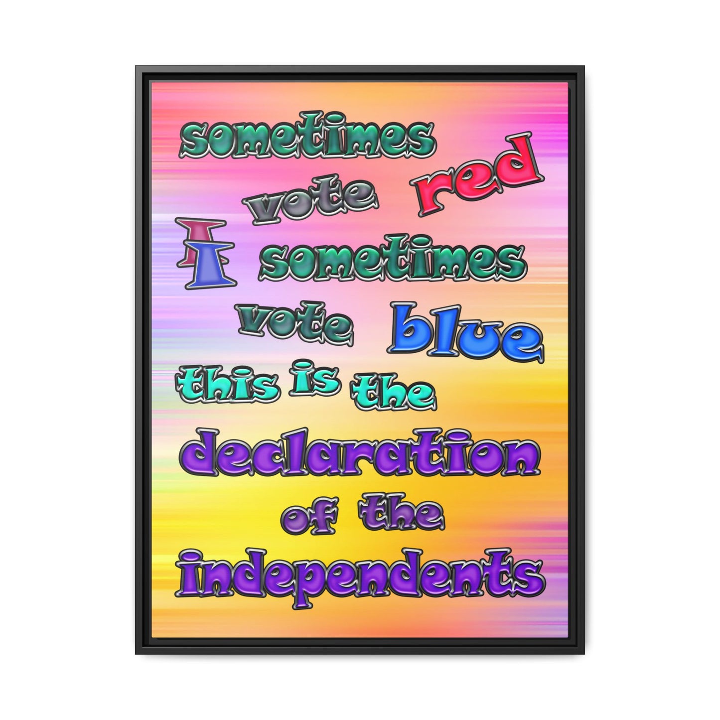 declaration of the independents - framed canvas art (color blur)