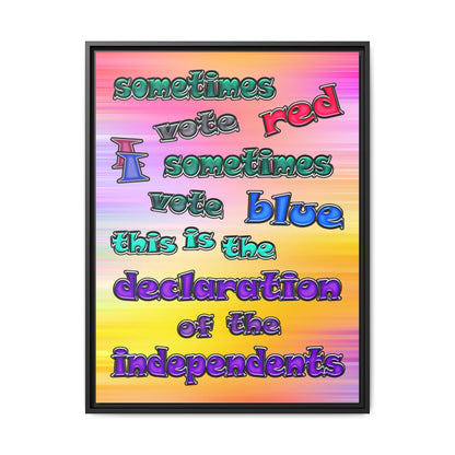 declaration of the independents - framed canvas art (color blur)