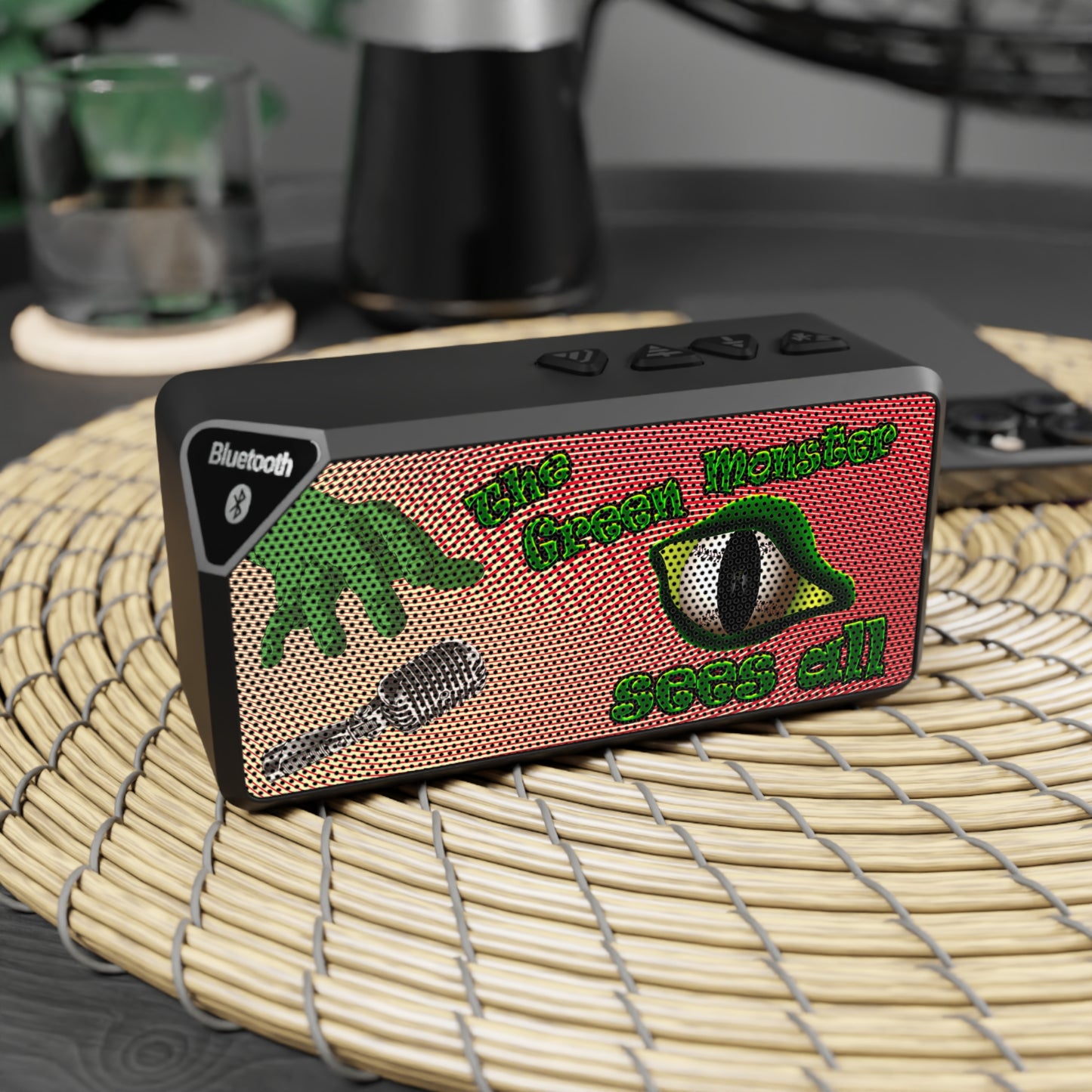 green monster - Jabba Bluetooth Speaker (yellow-orange wave)