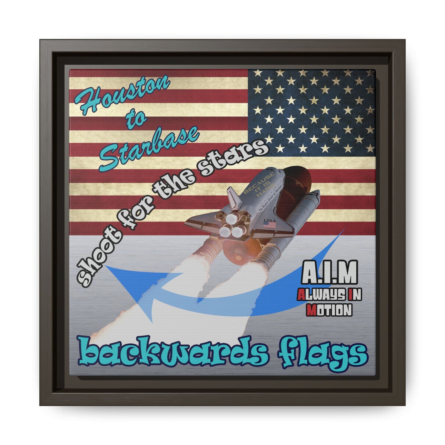 shoot for the stars - framed canvas art (brushed nickel)