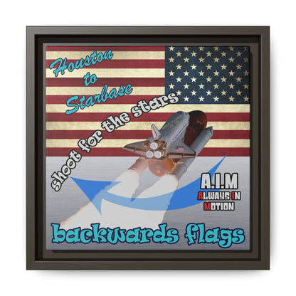 shoot for the stars - framed canvas art (brushed nickel)