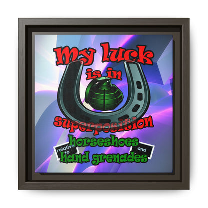 my luck - framed canvas art (grey-pink wave)