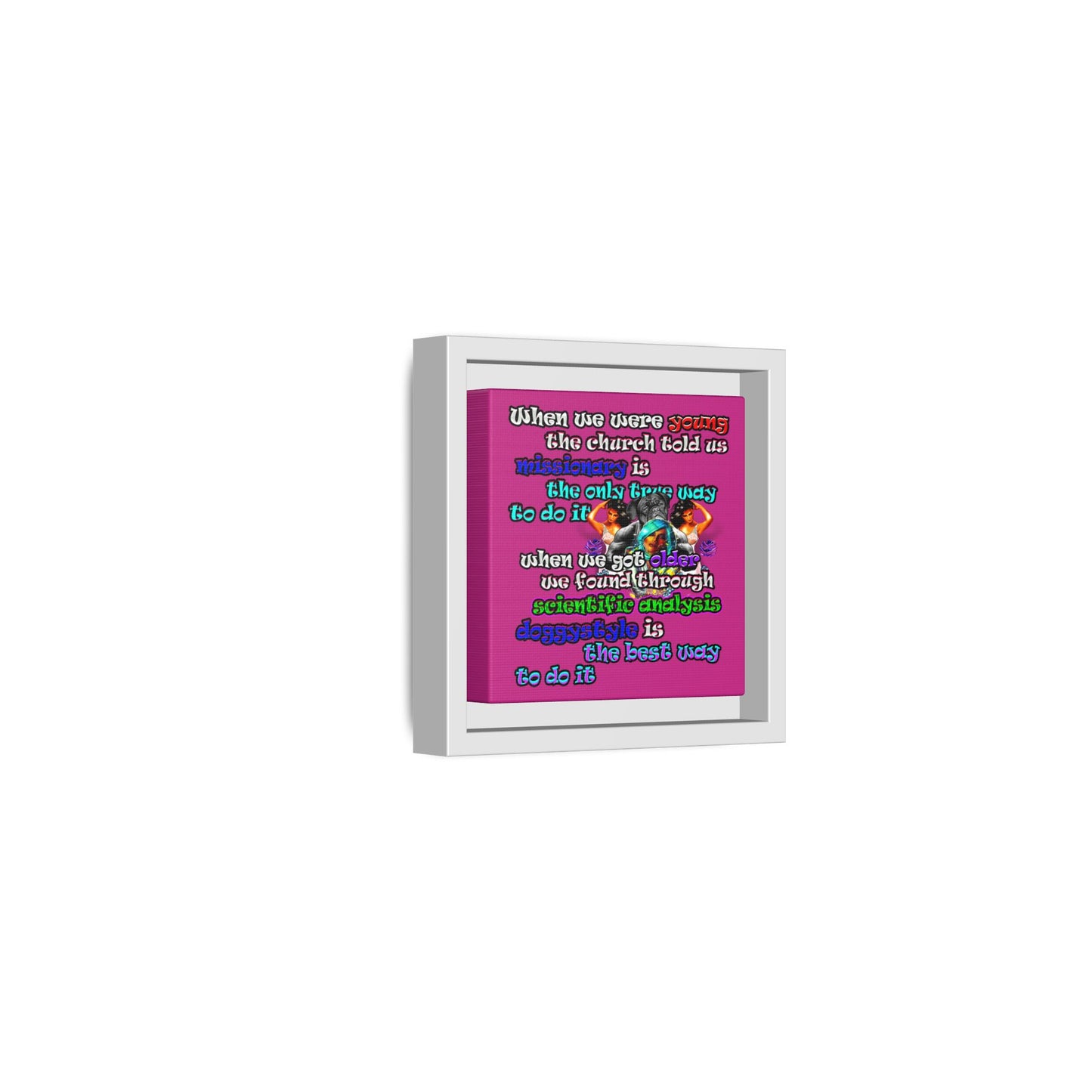 doggystyle - framed canvas art (pink)