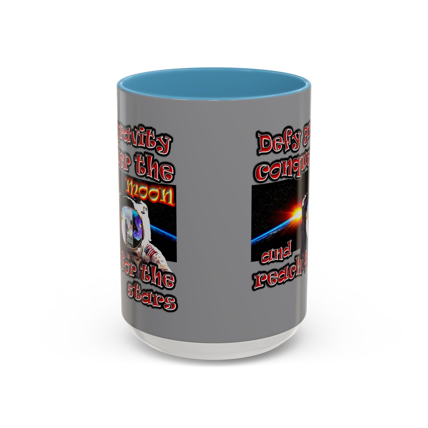defy conquer reach - Accent Mug (grey)