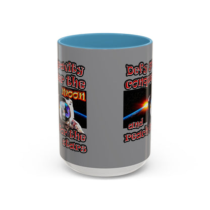 defy conquer reach - Accent Mug (grey)
