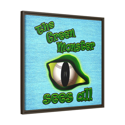 green monster - framed canvas art (faded blue)