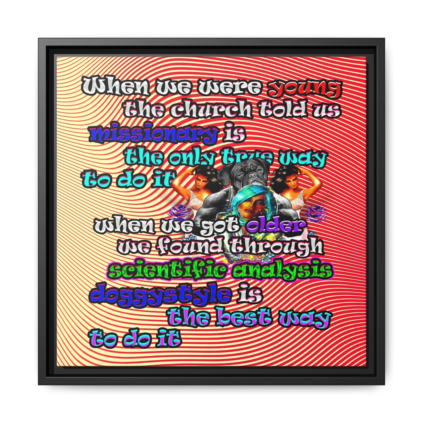 doggystyle - framed canvas art (yellow-orange wave)