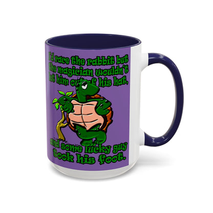 turtle race - Accent Mug (light purple)