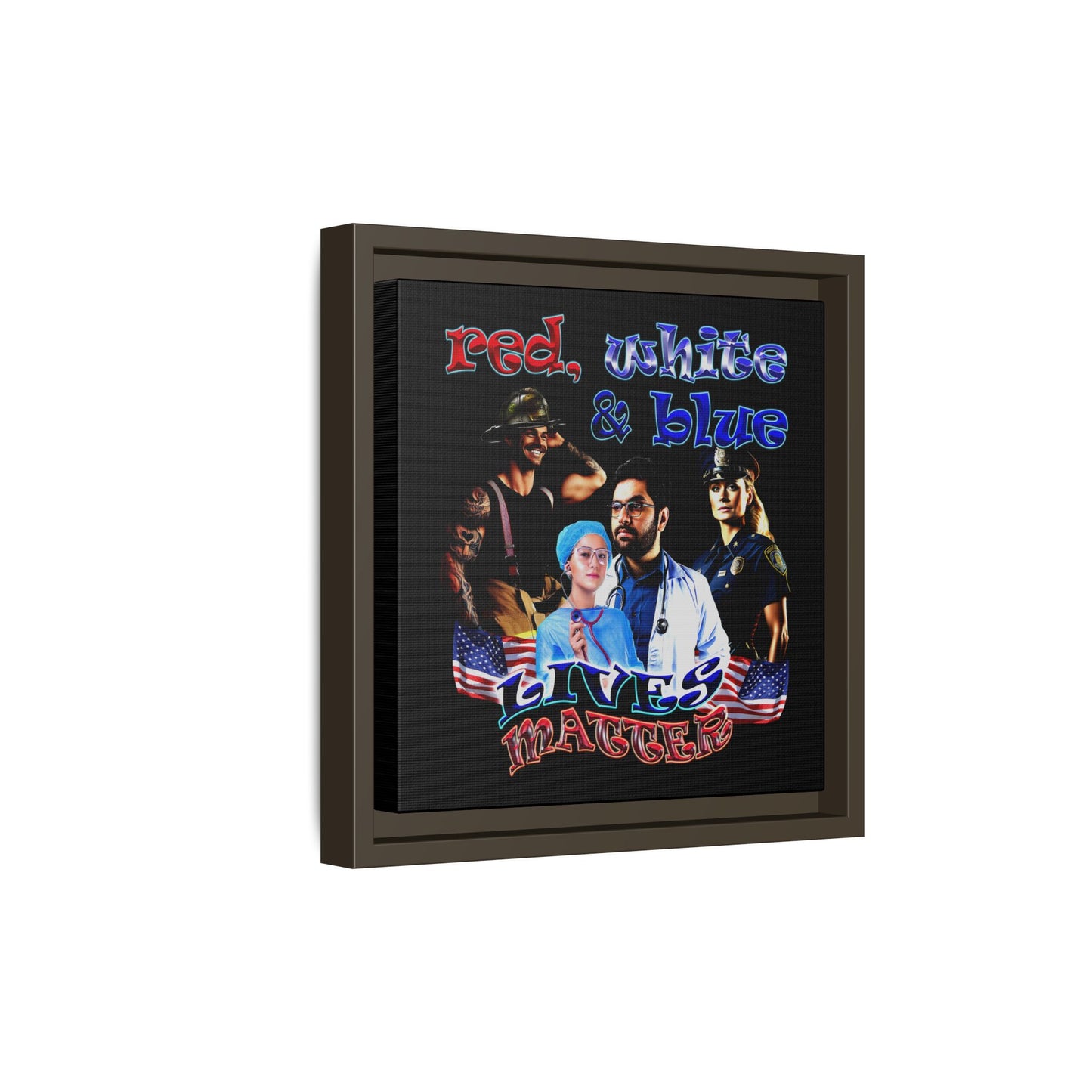 rw&b lives matter - framed canvas art (black)