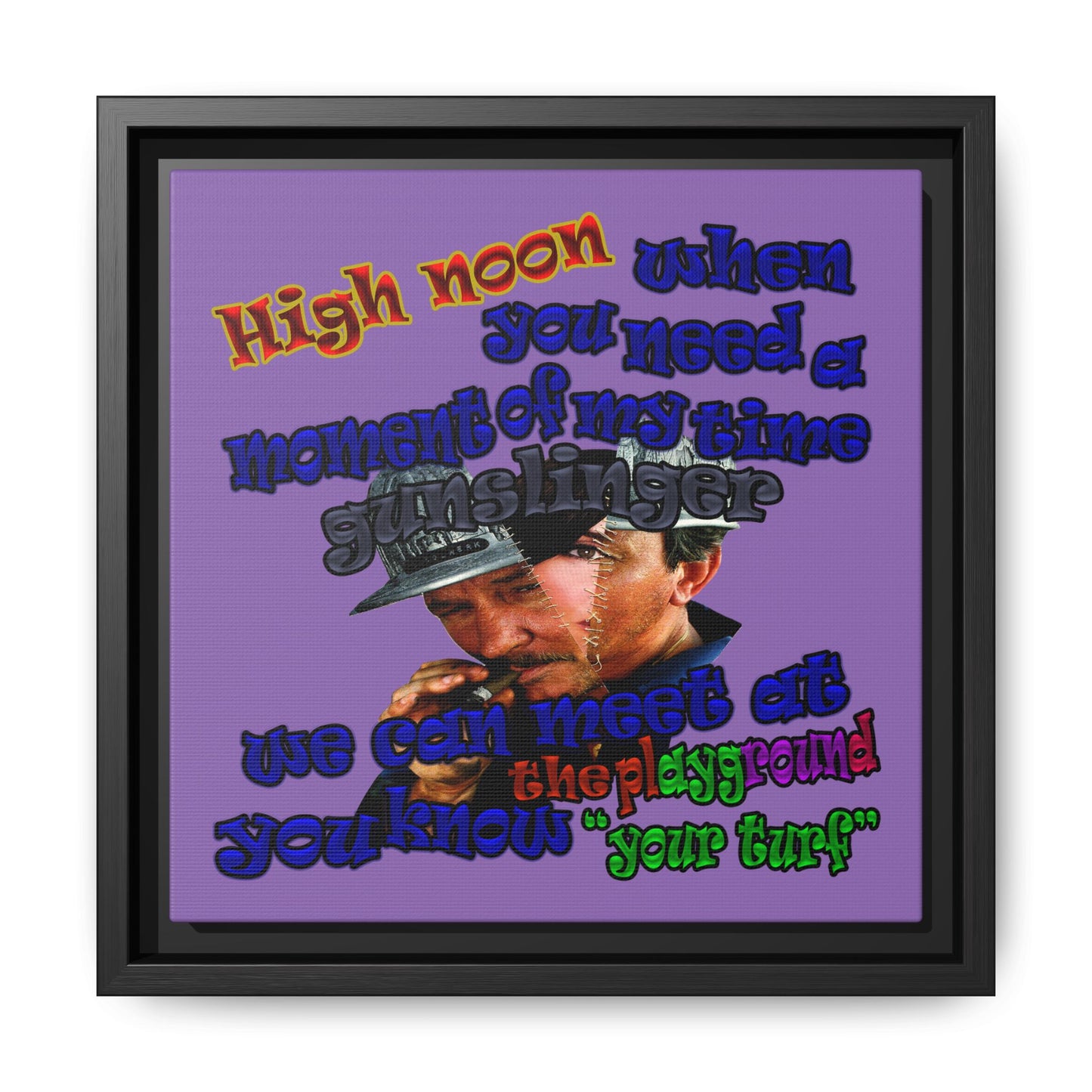 high noon - framed canvas art (light purple)