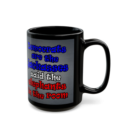 donkeys and elephants - Black Mug (grey-light grey)