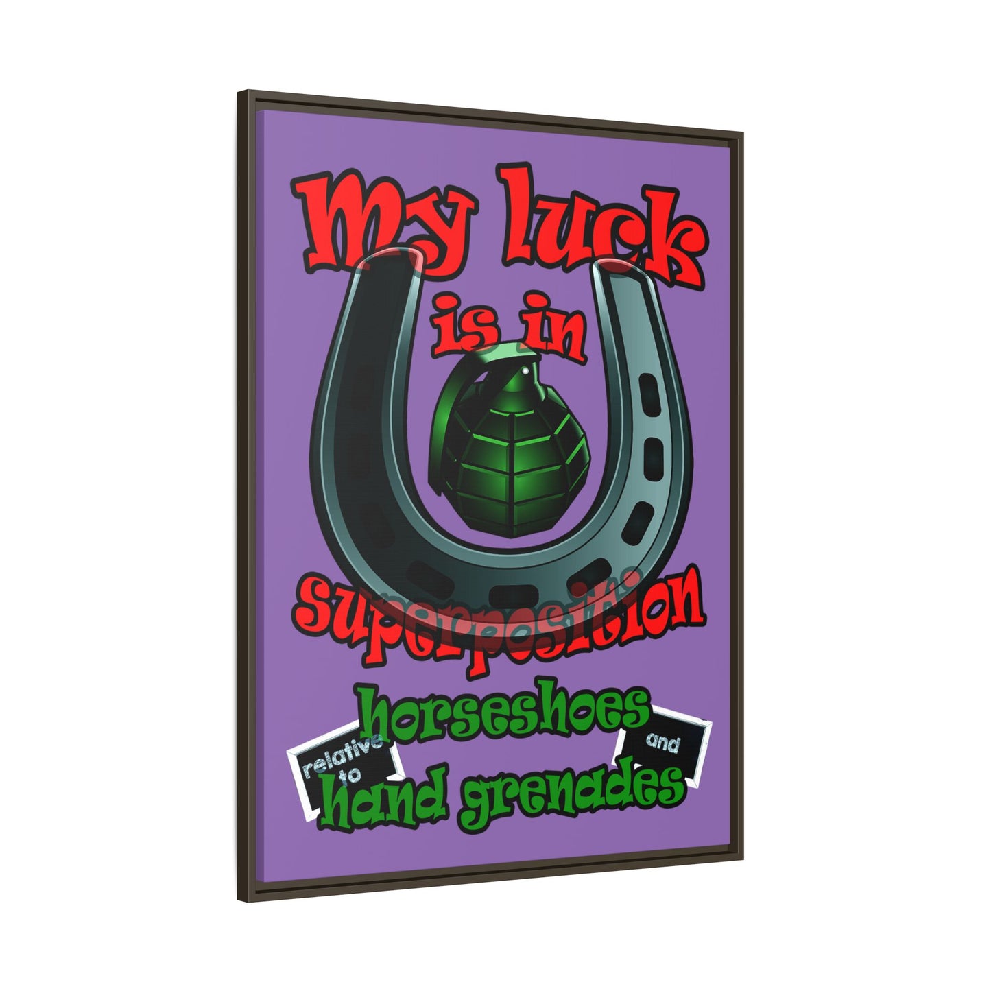 my luck - framed canvas art (light purple)