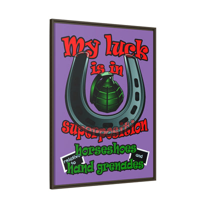 my luck - framed canvas art (light purple)