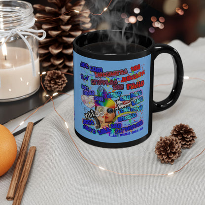 drop the beat - Black Mug (light blue)