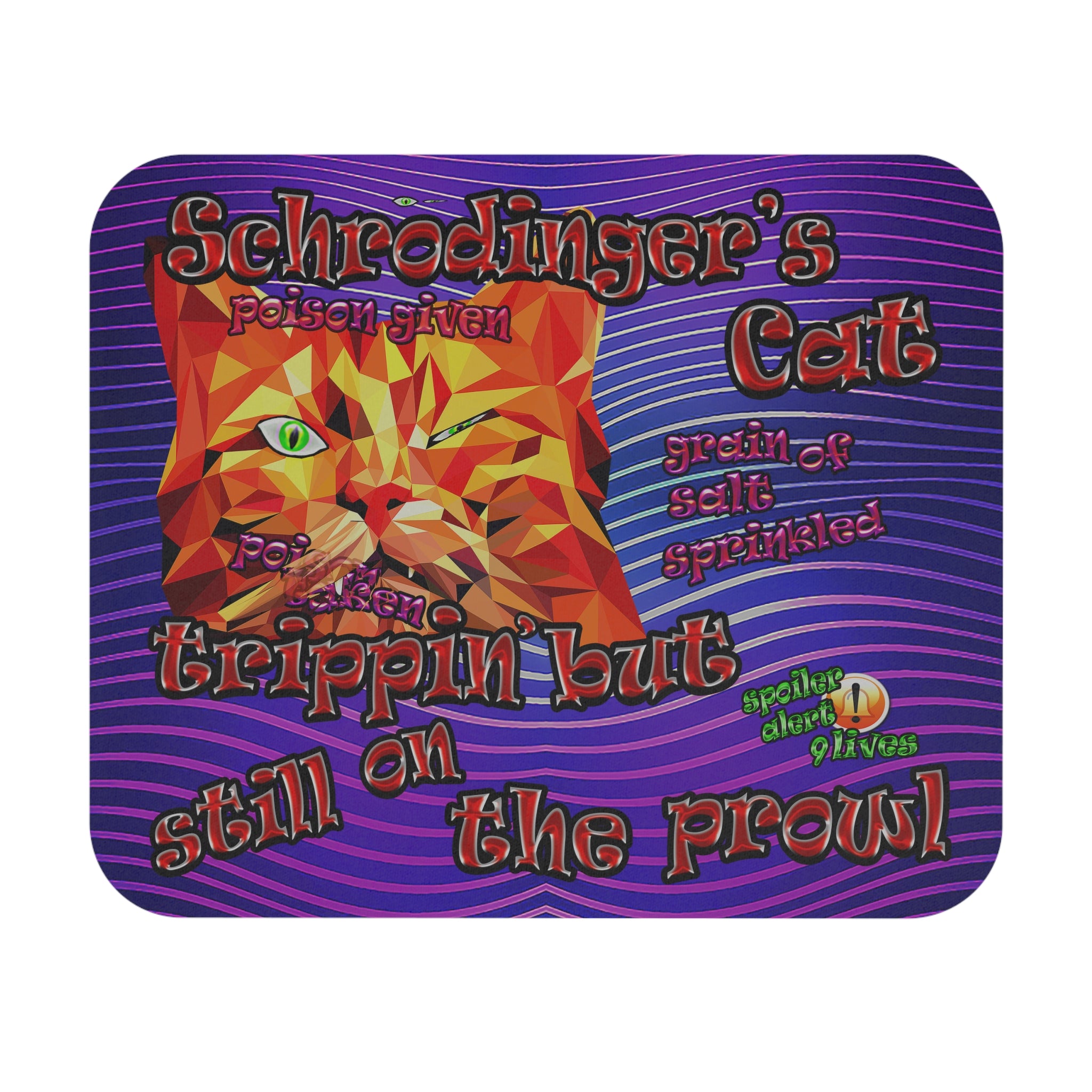 schrodinger's cat - Mouse Pad (Rectangle) (purple wave)