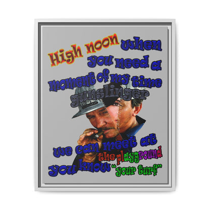 high noon - framed canvas art (light grey)