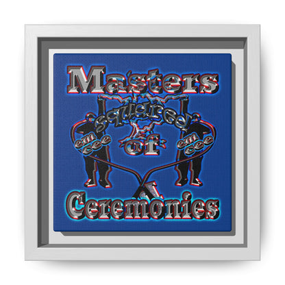 em cee squared - framed canvas art (dark blue)