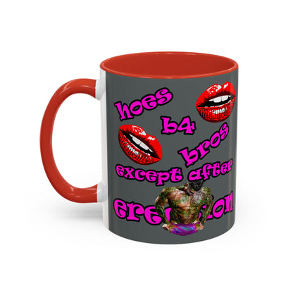 hoes b4 bros - Accent Mug (dark grey)