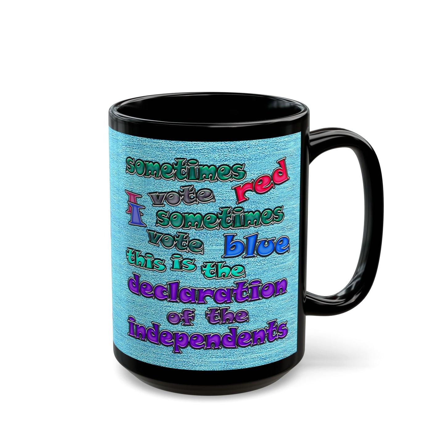 declaration of the independents - Black Mug (faded blue)