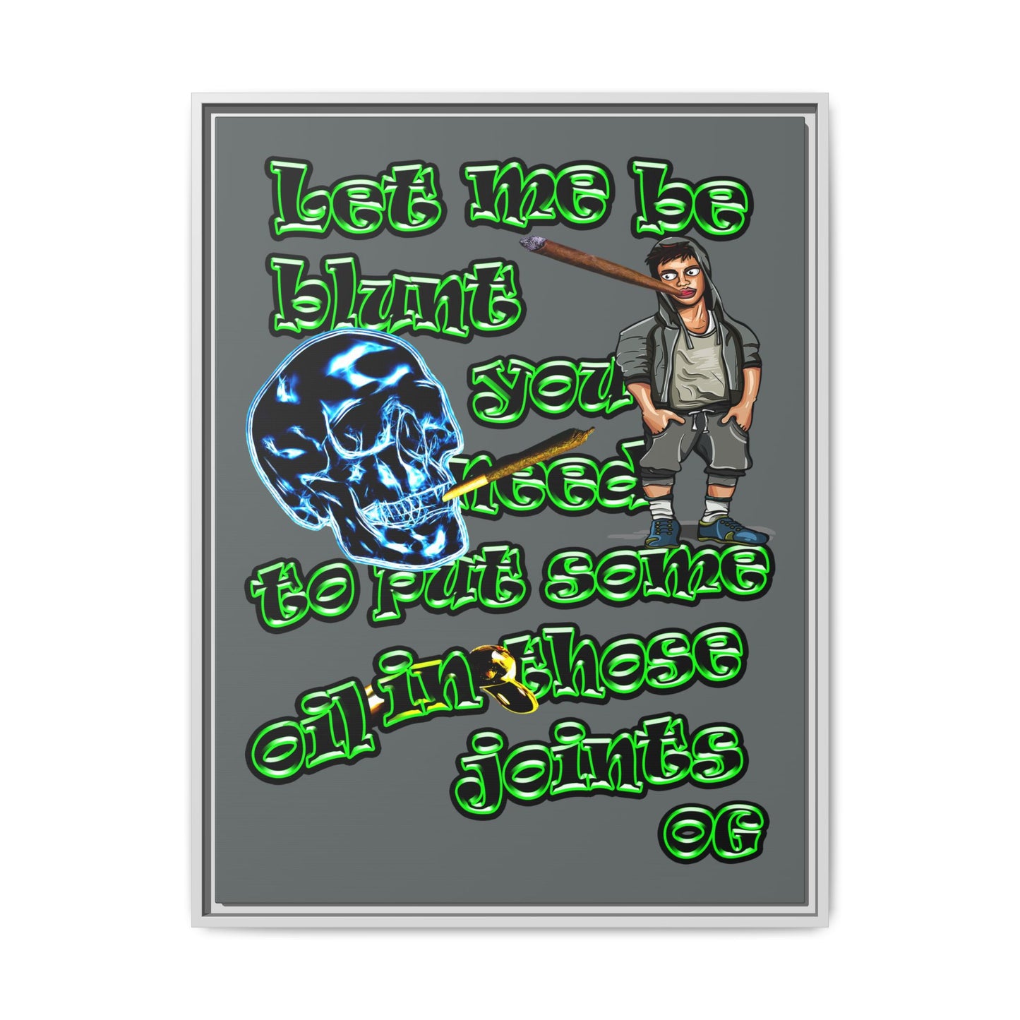 og - framed canvas art (dark grey)
