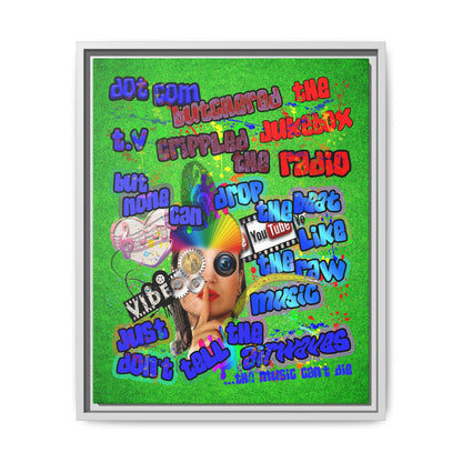 drop the beat - framed canvas art (green turf)
