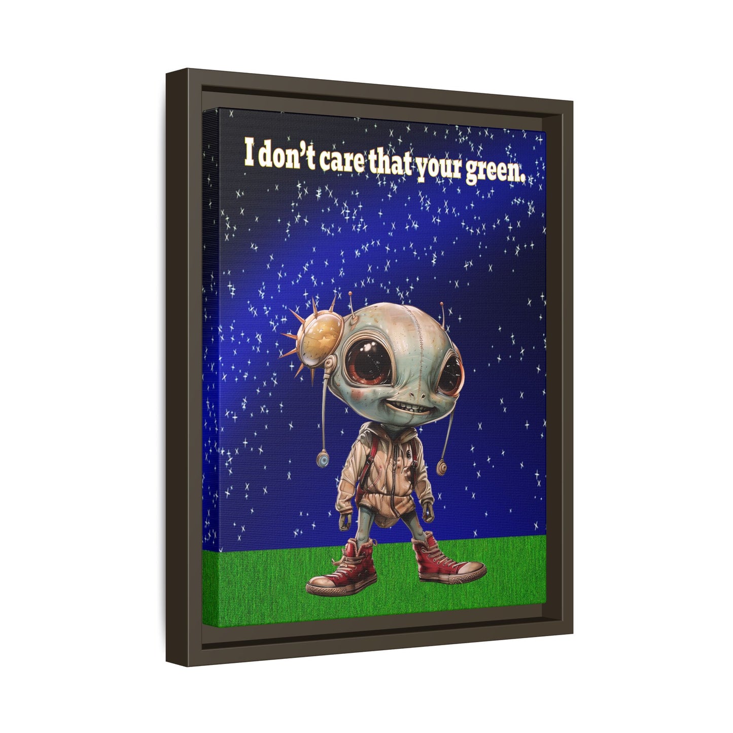 I don't care that your green - framed canvas art ('snoops' background)