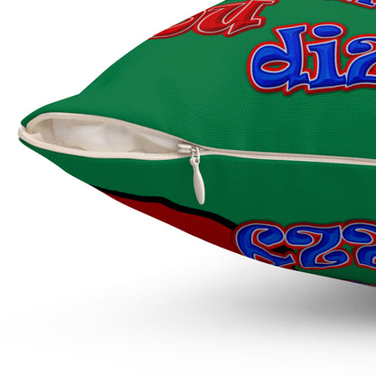 santa's shoes - Spun Polyester Square Pillow - (dark green)