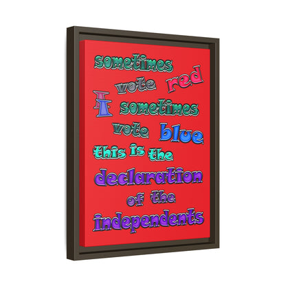 declaration of the independents - framed canvas art (red)