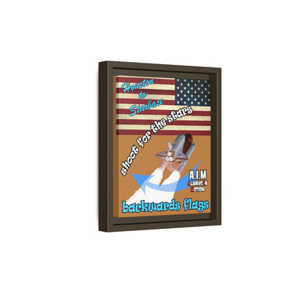 shoot for the stars - framed canvas art (light brown)