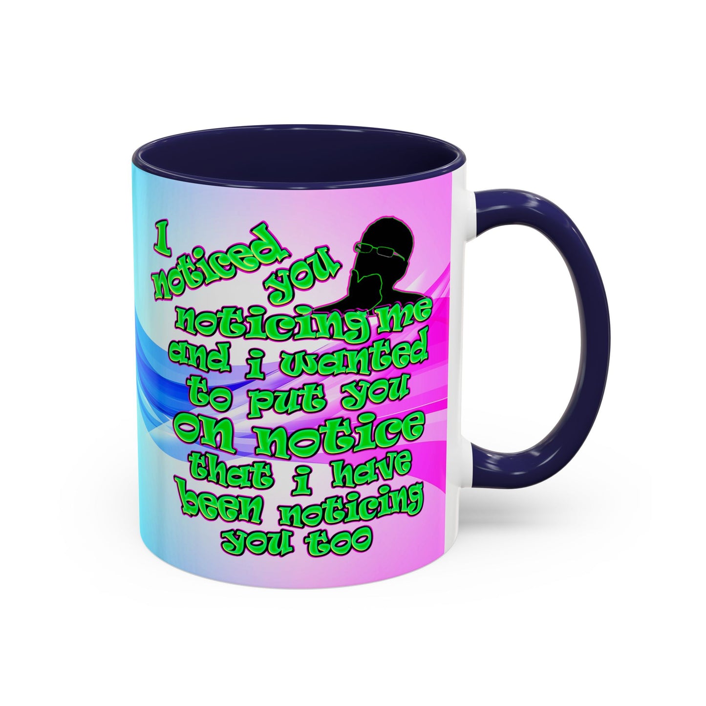 noticed you noticing - Accent Mug (light blue-pink wave)
