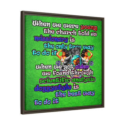 doggystyle - framed canvas art (green turf)