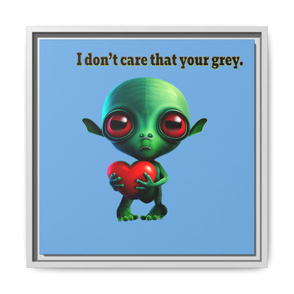 I don't care that your grey - framed canvas art (light blue)