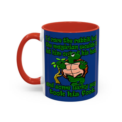 turtle race - Accent Mug (dark blue)