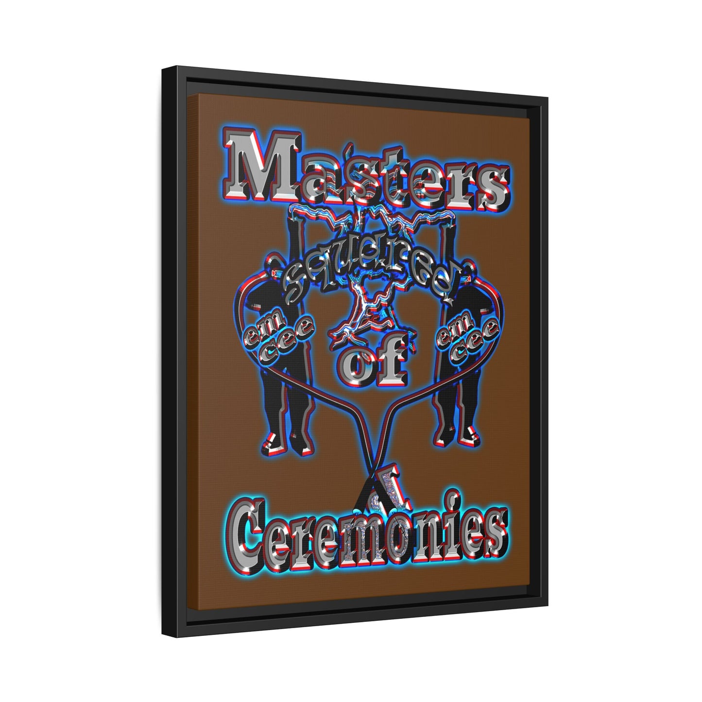 em cee squared - framed canvas art (brown)