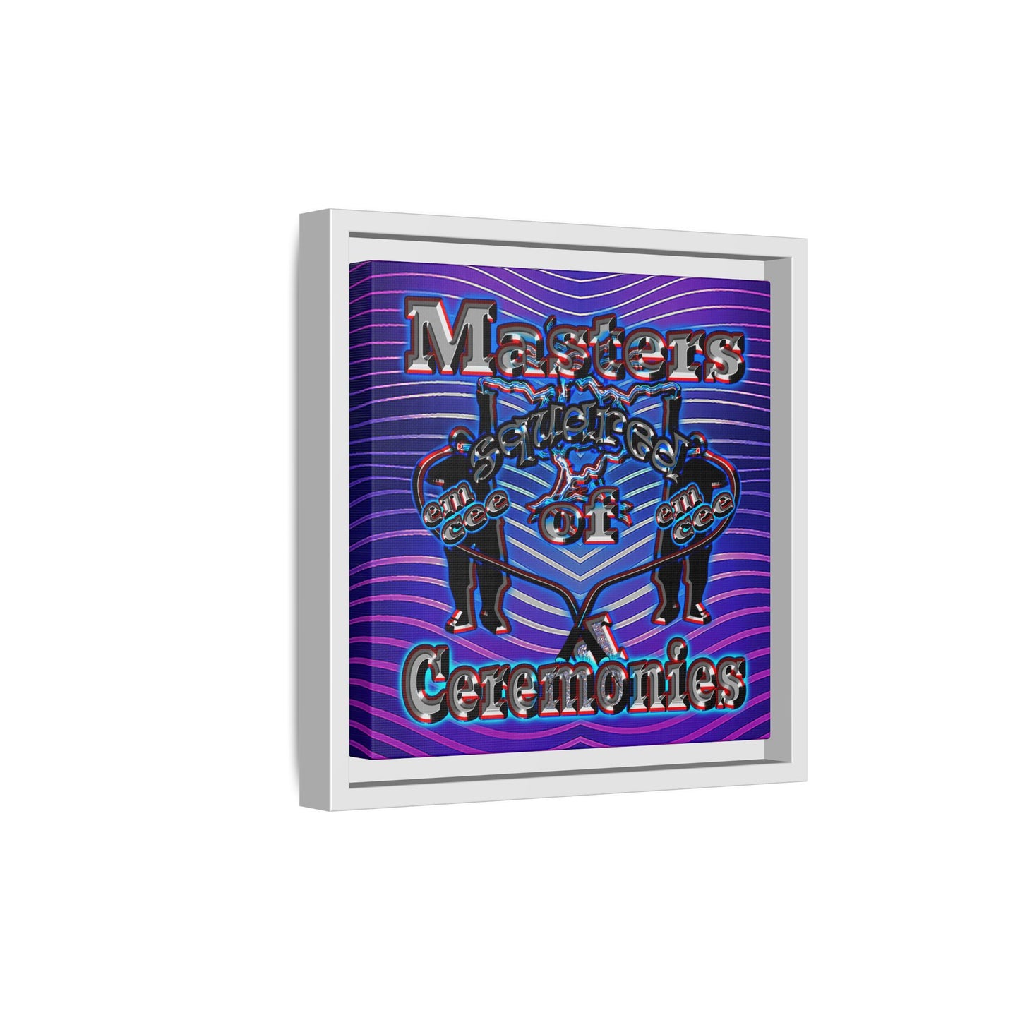 em cee squared - framed canvas art (purple wave)