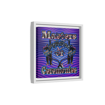 em cee squared - framed canvas art (purple wave)