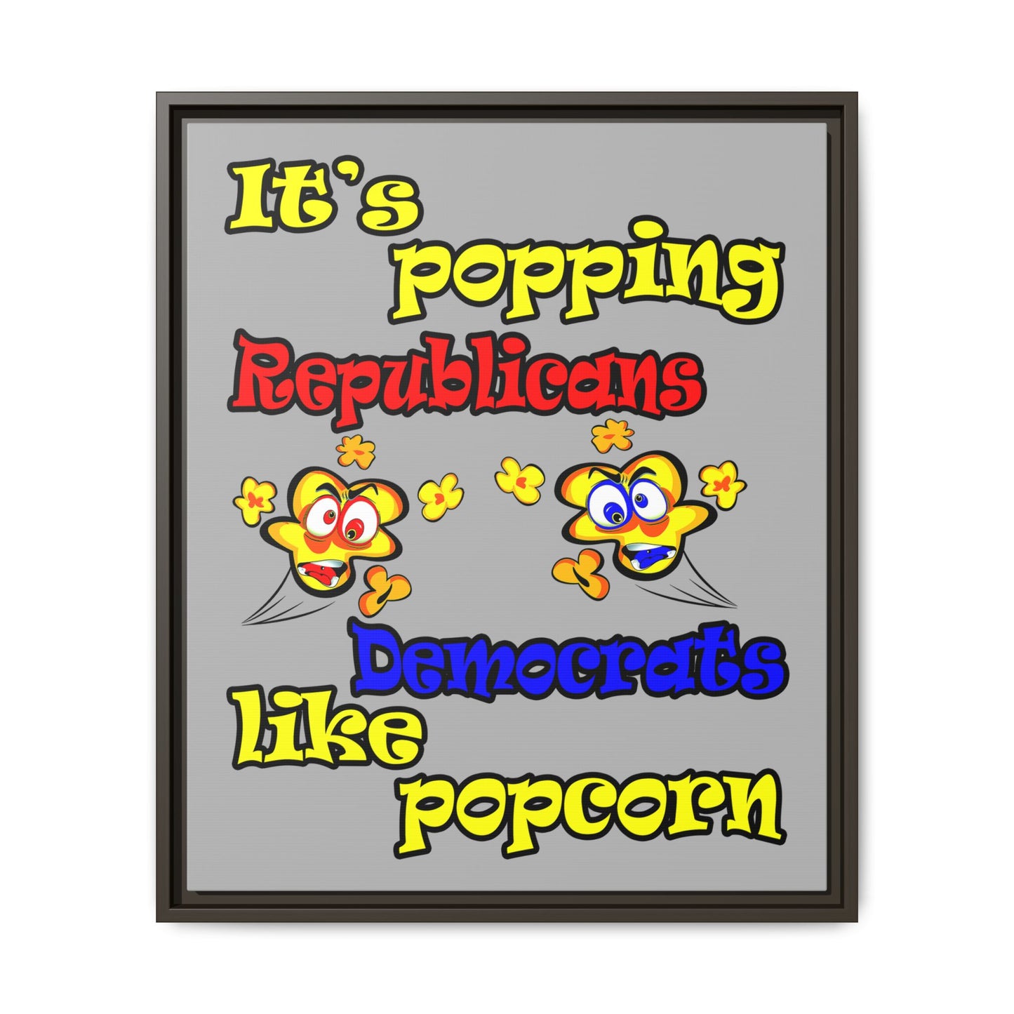popping like popcorn - framed canvas art (light grey)