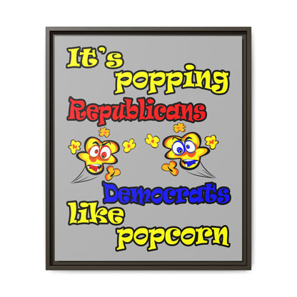 popping like popcorn - framed canvas art (light grey)