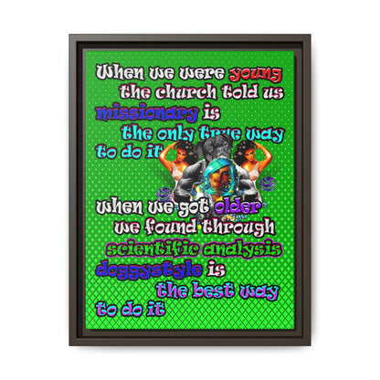 doggystyle - framed canvas art (logo green)