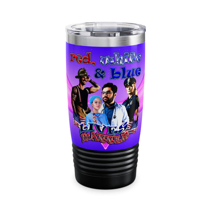 rw&b lives matter - Ringneck Tumbler, 20oz (purple-pink wave)