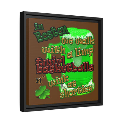 celtics logo - framed canvas art (brown)