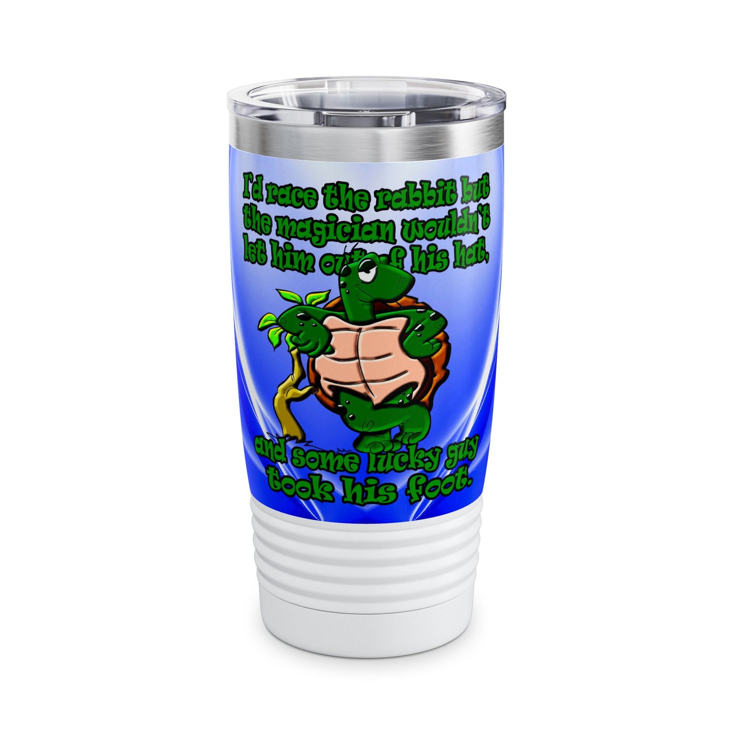 turtle race - Ringneck Tumbler, 20oz (blue-white wave)