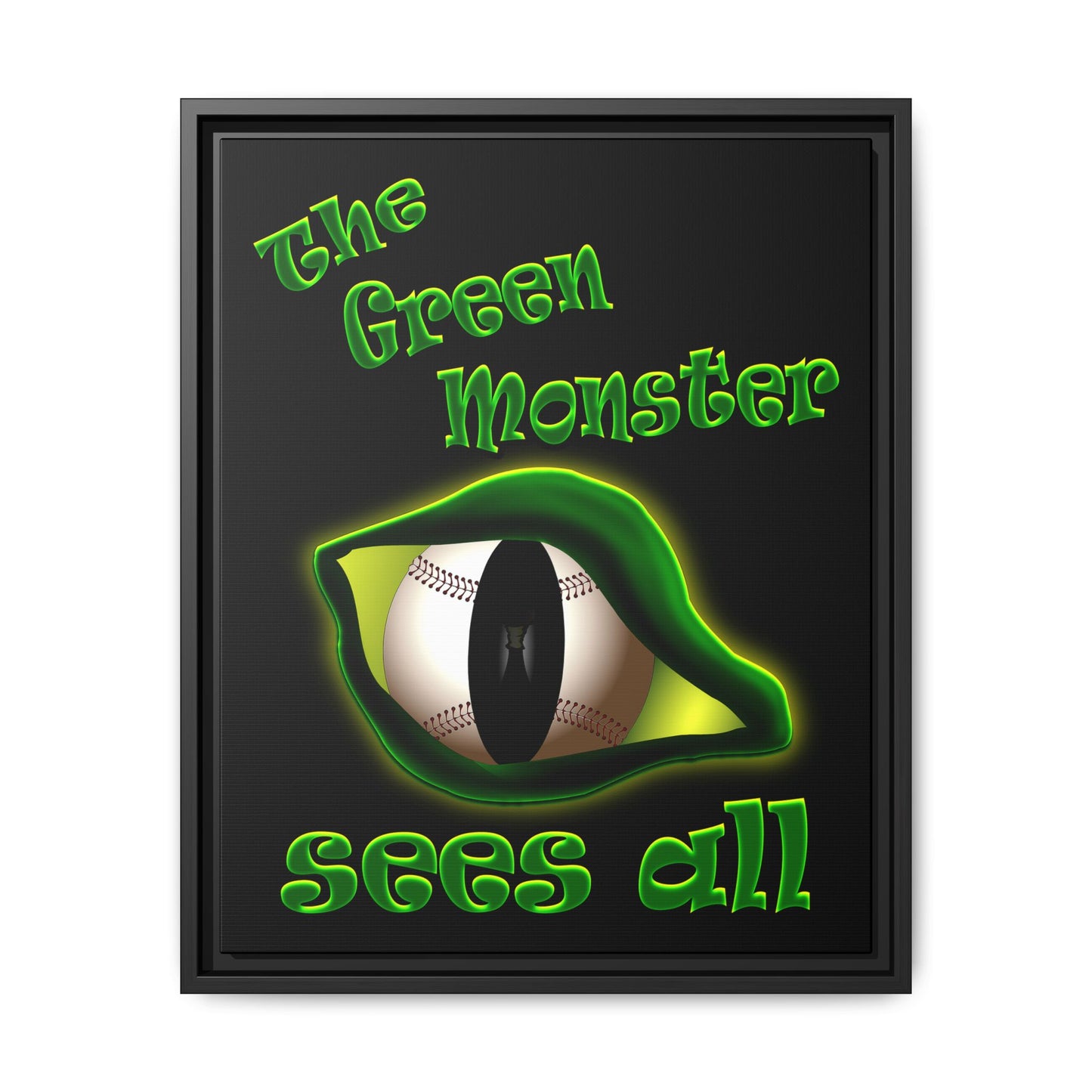 green monster - framed canvas art (black)